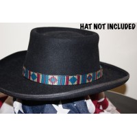 7/8" HAND MADE LEATHER & AZTEC MEXICAN / STYLE RIBBON HIGH QUALITY HAT BAND   eb-48274633